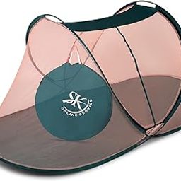 Foldable Polyester Single Bed Foldable Mosquito Net/Macchardani for Adults with Base (Size:L x W X H : 7 x 3.5 x 3.16 Feet) (Beige)-7