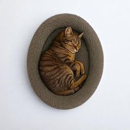 STUFFIVA Oval Shaped Faux Fur PET Bed | for Cats, Kittens and Small Dogs | with Reversible Cushion | Washable Cozy and Comfortable | Small | 55 x 42 x 9 cm | (Grey, S)-image-87