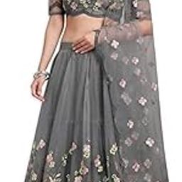 Women's Heavy net Embroidery Lehenga Choli And Dupatta Set (Free Size) Color:-(Green)-11