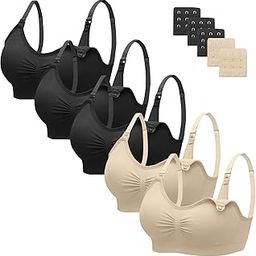 Nursing Bra 5 Pack Womens Maternity Breastfeeding Bra Seamless Wireless Sleep Bra with Bra Extenders-picture-10