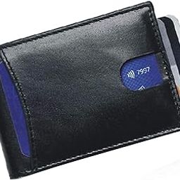 Men Black Original Leather RFID Money Clip 7 Card Slot 0 Note Compartment NUKAICHAU 1060-image-1
