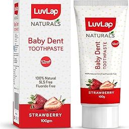 LuvLap Naturals 100% Natural Baby Toothpaste 100G,Strawberry Flavour,SLS&Fluoride Free Kids Toothpaste,Removes Plaque,Prevents Bacteria,Ensures White Teeth,Neutral Ph,12M+-picture-1