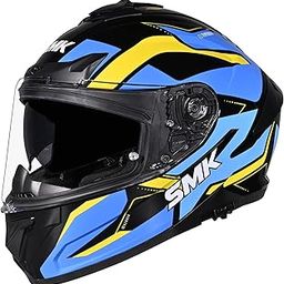SMK Typhoon Azonix ISI, DOT & ECE 06 Certified Helmet with Dual Visor Black & Blue - XL-image-77