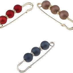 ™ 3x ABS Pearls Rhinestone Spacer Beads Safety Pin Brooch Clip Brown Red Blue | Pins & Brooches | Fashion Jewelry-image-18