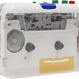 Cassette to MP3 Player, Color Transparent Tape Player to MP3 Portable Stereo Cassette Player, USB Plug and Play Dual Power Supply for Music Listening with Earphones-image-64