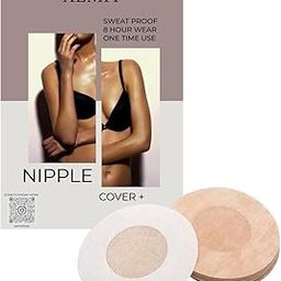 Cotton Nipple Covers Disposable Nipple Covers for Women, Flower and Round Breast Pasties, Adhesive Breast Stickers No Show Bra for Women,Skin Friendly (10 Pcs) Beige-image-44