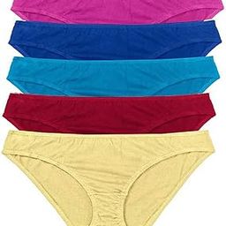 Women Girls Pure Cotton Pop Colours Full Coverage Mid Waist Inner Elastic Everyday Day Wearing Assorted Bikini Panties,Panties for Women Pack of 5-image-63