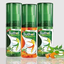 BOROLINE's Suthol Active Chandan Spray 100 ml + Active Neem Spray 100 ml X 2 | Stops Skin Irritations, Prickly Heat, Itching, Rashes | With Neem, Turmeric, Merigold & Aloe vera (Pack of 3)-image-44
