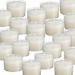 Tuyai Bulk 100 Pack Unscented Clear Cup Tea Light Candles for Dinner, Spa, Party, Wedding,Church, Home Decor Tealights-image-16