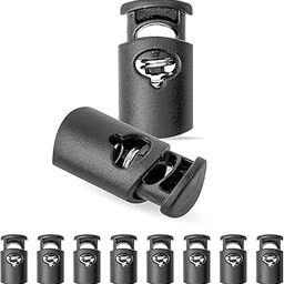 Rarehaunt Cord Stopper Lock With One hole ideal for Ø 5 mm cords. Plastic Toggle Stopper for Shoelace, Paracord, Bags, Clothing Strings. luggage accessories (BLACK)-image-93