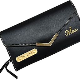 Gifts for Friends Birthday - Customised Gift for Women - Ladies Personalized Genuine Leather Wallet - Gift for Female Friend - Black-image-115