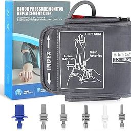 MCP BP Cuff Adult Blood Pressur­e Monitor Large Cuff XL Compatible with Omron B.P, Ageasy BP, Pharmeasy BP with 6 Size Connectors free (22-48CM)-12