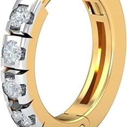 18K Yellow Gold Dainty Diamond Nose Ring For Women (Piercing Required)-picture-44