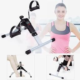 Suicune Folding Pedal Exerciser, Adjustable Resistance Mini Exercise Bike Lightweight Indoor Foot Peddler Desk Bike with Electronic Display for Arms and Legs (Black with LCD Display)-1