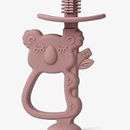 PAPAL Koala Baby Teether with Bristles – Soft Silicone Gum Soother for 3–30 Months – BPA-Free, Freezer Safe & Easy to Hold – Gentle Teething Relief & Early Oral Care (1 Pc) (Light Pink)-image-92