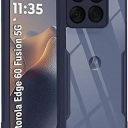TheGiftKart Shockproof Crystal Clear Back Cover Case for Motorola Moto Edge 60 Fusion 5G | 360 Degree Protection | Protective Design | Transparent Case for Moto Edge 60 Fusion (PC & TPU, Blue Bumper)-image-51