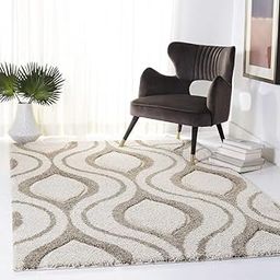 CARPET DELIGHT Super Soft Modern Handwoven Multi Shag Collection Anti Skid Carpet Size 5 x 5 Feet Square Colour (Beige/Ivory)-image-2