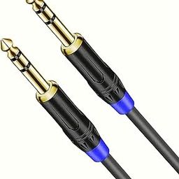 KEBILSHOP 1/4 inch TRS Audio Cable 10 FT,Straight 6.35mm Male Stereo Cord,TRS GOLDEN Instrument Cable for Guitar,Bass,Keyboard,Mixer,Monitor,Amplifier/Amp,Speaker Studio. (10 FEET/ 3 MTR)-20