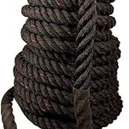 AZUKA® Polypropylene Battle Rope, 1.5 Inches Diameter (15 FT, Black-Red)-image-14