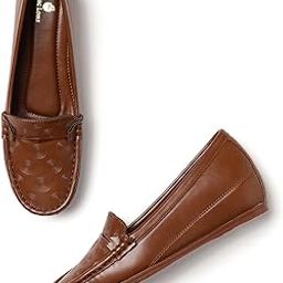 Women Comfortable Textured Wedge Loafer Shoes Casual & Formal Footwear-image-40