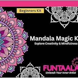 Funtaala Wooden Mandala Paint Kit Tea Coasters Art and Craft Kit | DIY Coaster Painting Set with Colours and Brush | Gift for Girls and Boys Ages 9-15 | Mandala Art Coasters-3
