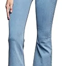 miss chase Women's Light Blue Bootcut High Rise Clean Look Regular Stretchable Denim Jeans-picture-45