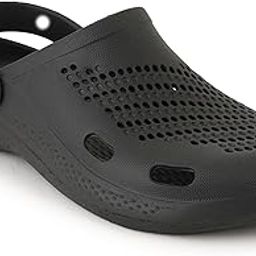 Soft Men’s Clogs | Lightweight EVA Slip-On Sandals with Back Strap | Comfortable, Water-Resistant, Breathable & Durable Footwear for Indoor & Outdoor Use (Black Colour, Pack of 1)-picture-12
