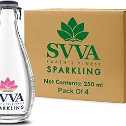 SVVA Sparkling Water 250ml (Pack of 4) | Premium Sparkling Water Bottle | Sugar Free Drinks | Zero Calorie Drink | Carbonated Water | Proudly Made in India | Premium Glass Bottle-image-20