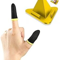 Finger Sleeve for Pubg Mobile Game 2 Piece, Thumb & Finger Sleeve for Mobile Game, Anti-Sweat & Breathable for Pubg,Cod,Freefire & Fortnite for Android-iOS & Mobile Holder Pyramid Stand-29