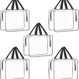 Golden Bird Transparent Pvc Storage Bag for Saree Covers,Clothes, Lehenga, Blankets, Bedsheets, Toys, Docs | Wardrobe Organizer | Clear Storage Box Bag (PACK OF 5)-19