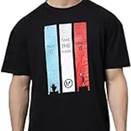 Men Black take The Pain Printed Pure Cotton Oversized T-Shirt-image-47