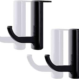 yueton 4pcs Black and White Headphone Headset Hanger Monitor Stand Holder Headset Stick-on Hook-37