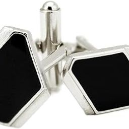 Black Enamel Cufflinks for Men-image-4