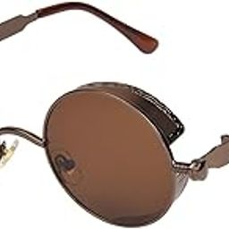 Mens Round Sunglasses, Brown Frame, Brown Lens (Large) Pack of 1-19