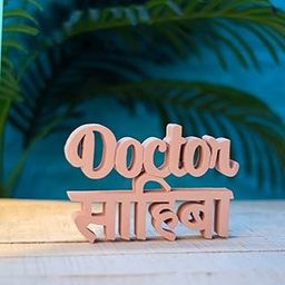 Recycled Material/MDF Doctor Sahiba Pink Showpiece Home Décor Items Office Décoration Items for Office Table Birthday Gift Items Gifts for Doctors (7 X 4.71 Inch)-image-2