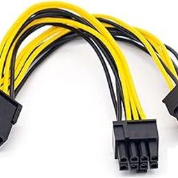 CARE CASE® CPU 8 Pin to Dual 8 Pin PCIe Adapter Power Cable, CPU 8 Pin Female to Dual PCIe 2X 8 Pin (6+2) Male Power Adapter Extension Cable for Graphics Card(CC-6+2-SATA)-21