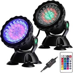 Ubervia Lights LED Underwater Adjustable Fountain Light, Colorful Landscape Spotlights, IP68 Waterproof Submersible Light for Yard, Garden, Aqaurium, Waterfall, Shallow Pool-image-81