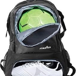 Athletico National Soccer Bag - Backpack for Soccer, Basketball & Football Includes Separate Cleat and Ball Holder - For Youth, Kids, Girls, Boys, Men & Women (Black)-image-53