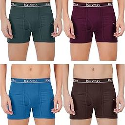 Men's Cotton Pocket Trunks Outer Elastic Innerwear Combo (Pack of 4) - Multicolor-picture-17