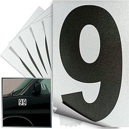 iSYFIX Black Vinyl Numbers 9 (Nine) Stickers - 6 Pack 4 inch - Premium Decal, White Background & Pre-Spaced for Mailbox, Signs, Window, Door, Cars, Trucks, Home, Business, Address, Indoor & Outdoor-image-79