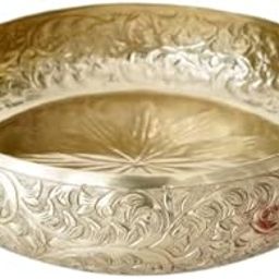 SS. Cretions Golden Brass Urli Handcrafted Ornamental Bowl with Intricate Traditional & Royal Heritage-Inspired Decorative Accent for Floating Flowers, Candles, and Aromatics-image-44
