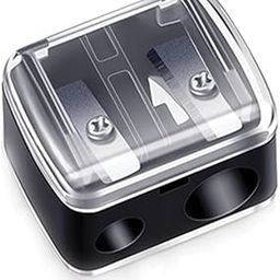 Makeup Pencil Sharpeners with Cover and Dual Holes Uses for Eyeliner, Lip Pencil, Eyebrow Pencil and Mini Pocket Pencil Sharpener Accessory Black (Pack of 1)-21
