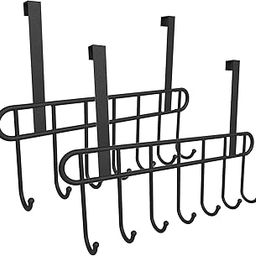 TARKAN Metal Over Door Hanger for Clothes, 7 Hooks, Suitable for Bedroom, Bathroom, Pack of 2 (Black)-27