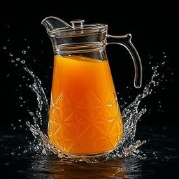 Water Jug - Detox Glass Jugs with Lid for Dining Table - Elegant 1700 ml Transparent Pitcher for Juice, Iced Tea, Infused Water, Milk, Lemonade, Hot & Cold Beverages, WATERJUGS_CRISTELLO_1700ML-image-92