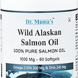 DR MAMA [100% Pure Wild Alaskan Salmon Fish Oil] Omega-3 Fatty Acid [No Added Another Fish Oil] [No Blend] 2 Premium Softgels 4X-4