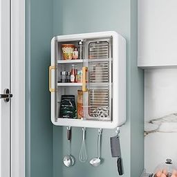 kaqer Wall Mounted Storage Cabinet for Kitchen & Bathroom/Multipurpose Kitchen Cabinets Storage Racks/Space Saving Storage Cabinet/Cabinet Organizer(White, Plastic)-image-37