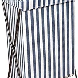 Enakshi (Label) Creations Foldable Laundry Basket Large Laundry Bag for Laundry Room Household Bedroom with lid Blue Stripes|Home Decor|Figurines-image-70
