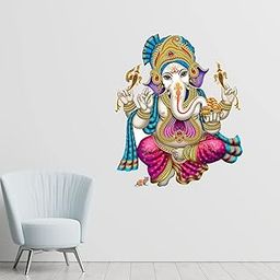 Masstone Ganesha PVC Vinyl Sticker for Wall (Size: 41 x 52 cm), Multicolour - Pack of 1-image-29
