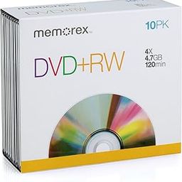 Memorex MEM05509 DVD plus RW 4.7GB Slim 4x Discs, 10 Pack-picture-25