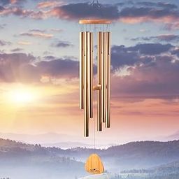 KANDPAND Memorial Wind Chime Outdoor Large Deep Tone Amazing Grace Wind-Chime with 6 Aluminum Tubes Elegant Melodic Sympathy Chimes Windbell Home&Garden Decor Patio Balcony Gift-image-19